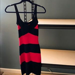 Guess mini dress black and red striped